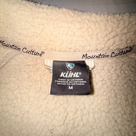 KUHL Sherpa Fleece Jacket Womens Medium Tan Cream Excellent Full Zip Colorblock - Picture 4 of 10